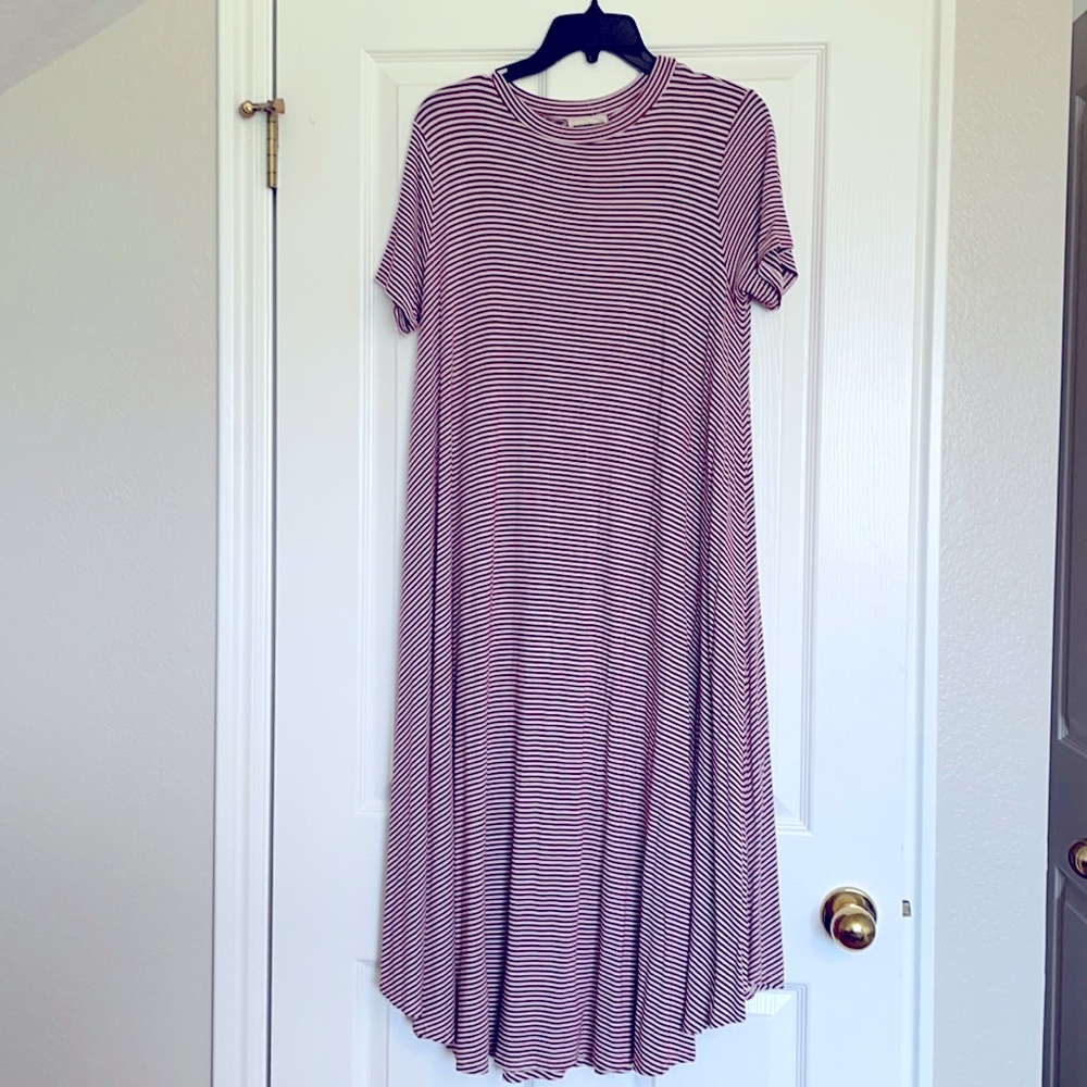 Flamingo Urban red striped dress. Size large.